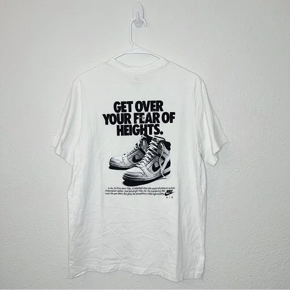 (Sold) Nike Sportswear Fear of Heights White Graphic Tee Mens Sneakerhead Crew - Picture 6 of 10